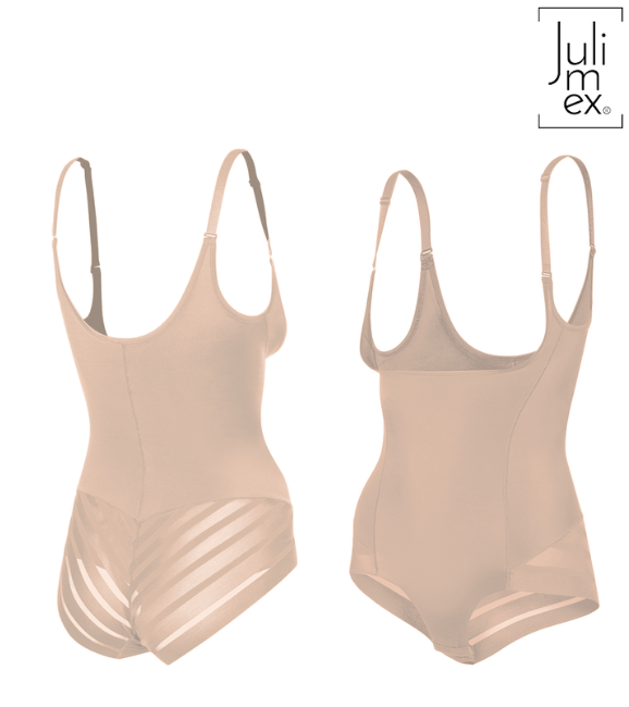 JULIMEX BODY WYSZCZUPLAJĄCE POD BIUST Z SIATKĄ (119) - BEŻOWE - obrazek 3