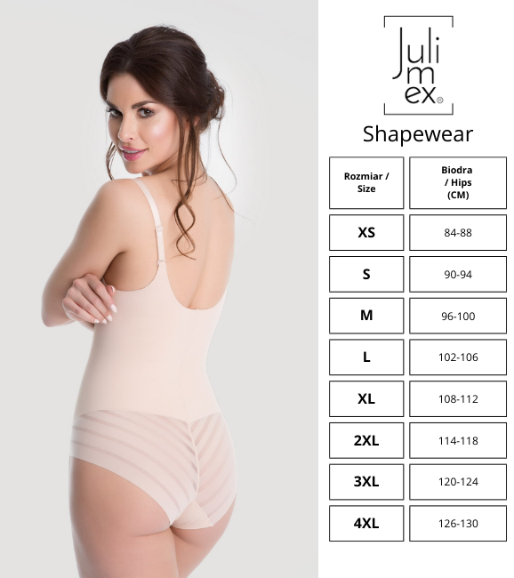 JULIMEX BODY WYSZCZUPLAJĄCE POD BIUST Z SIATKĄ (119) - BEŻOWE - obrazek 4