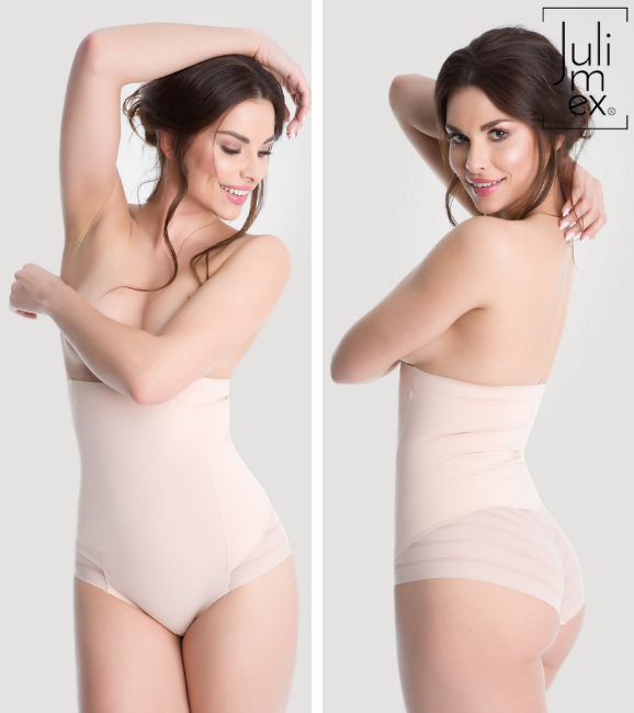 JULIMEX FIGI WYSZCZUPLAJĄCE WYSOKA TALIA Z SIATKĄ (141) - NATURALNE - obrazek 2