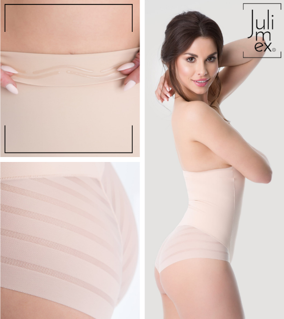 JULIMEX FIGI WYSZCZUPLAJĄCE WYSOKA TALIA Z SIATKĄ (141) - NATURALNE - obrazek 4