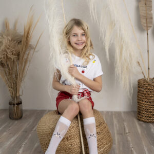 Knittex Podkolanówki dziewczęce z doklejonymi dżetami BUNNY 3D