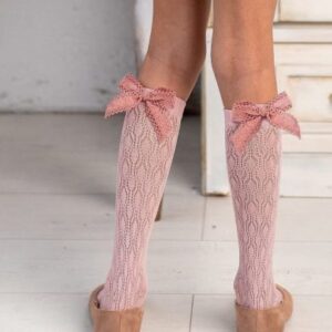 Knittex Dziecięce podkolanówki ażurowe z doszytą aplikacją Lacey