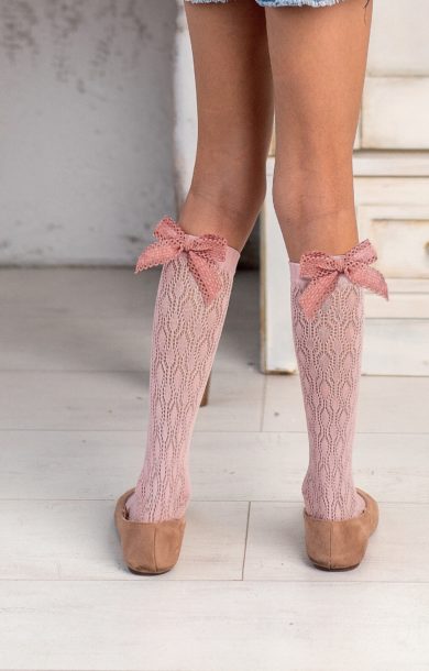 Knittex Dziecięce podkolanówki ażurowe z doszytą aplikacją Lacey