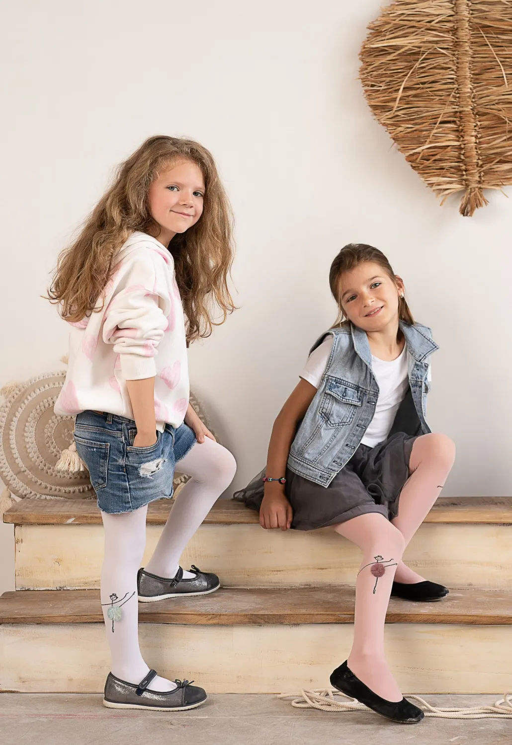 Dziecięce rajstopy z mikrofibry z doszytą aplikacją LINE DANCER 40 DEN