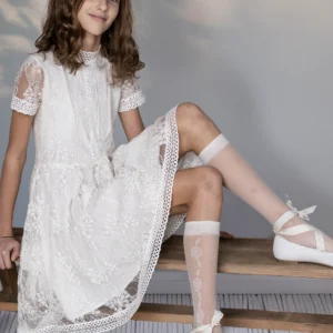 Knittex Dziewczęce podkolanówki z bocznym wzorem Noemi